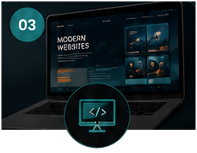 Web design and development – modern website on a laptop